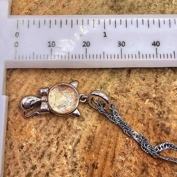 Genuine Nature Meteorite Cat 925 Stamped Pendant Necklace - Picture 3 of 10